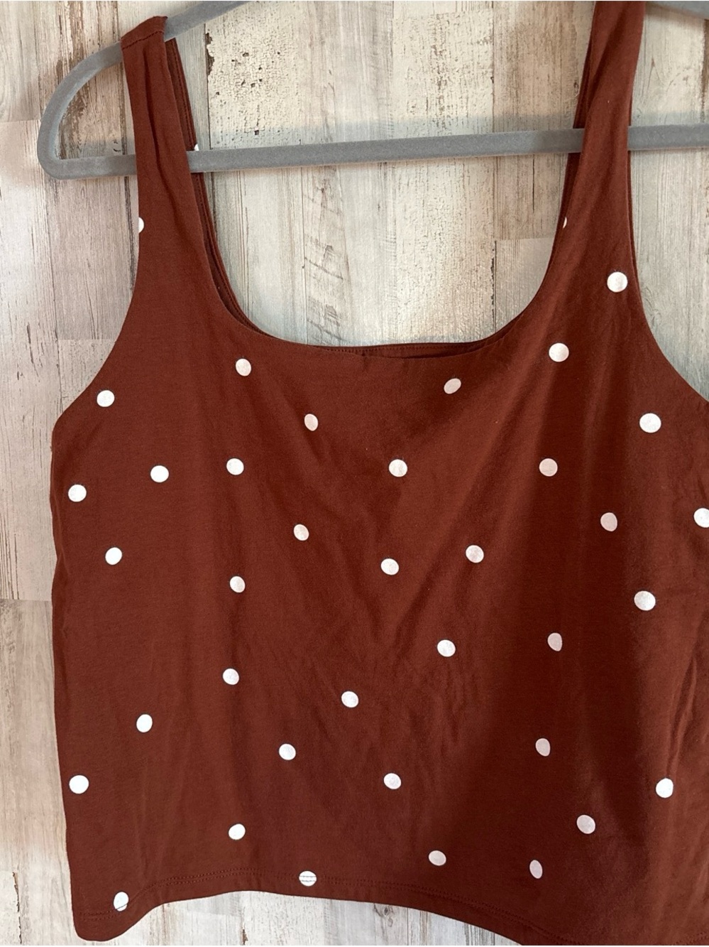 a new day Brown Polka Dot Scoop Neck Tank